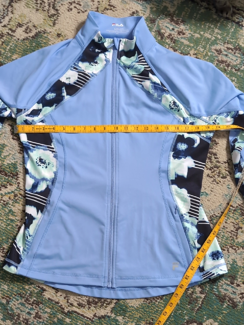 Fila Light Blue Full-Zip Jacket with Floral Accent - Picture 11 of 12